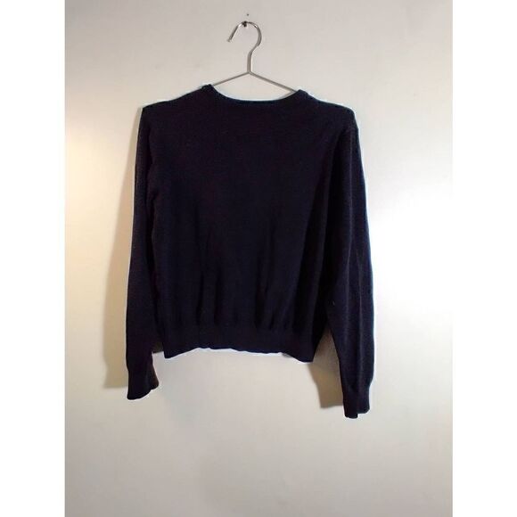 Isaac Mizrahi Silk Cotton Medium Black Stretch Long Sleeve Sweater - Picture 2 of 6